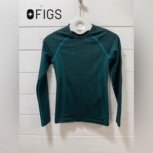 FIGS Green Underscrubs Seamless Long Sleeve Top XS